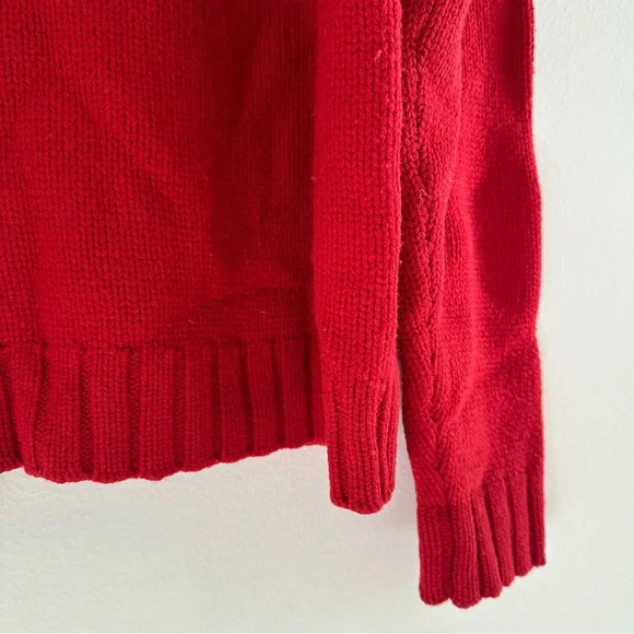 VINTAGE J. Crew Lamb Wool Red Knit Sweater XL - Picture 7 of 8